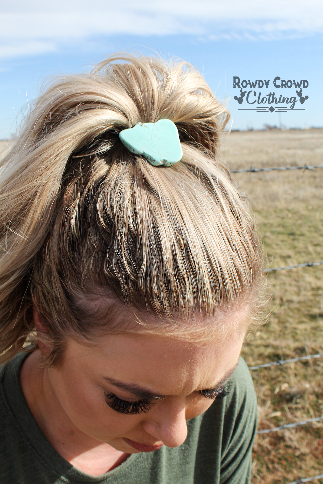 decorative ponytail, rock ponytail, western accessories, ponytail holder, hair tie, hair accessories, western hair accessories, western wholesale, wholesale accessories, wholesale hair accessories, western apparel, western style, turquoise hair tie