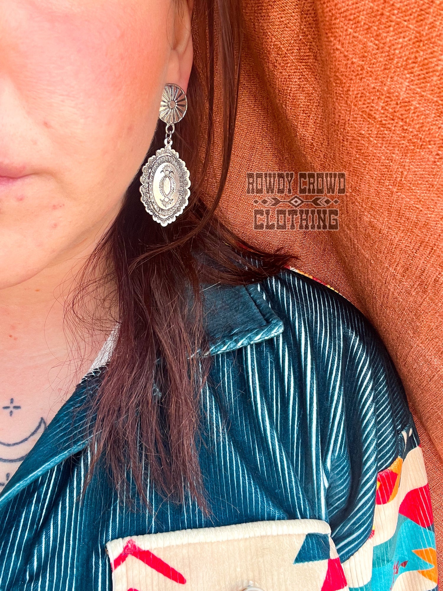 Western Accessories, Western Jewelry, Earrings for Women, Southwestern Jewelry, Western Jewelry Wholesale, Cowgirl Jewelry, Western Wholesale, Wholesale Accessories, Wholesale Jewelry, western boho earrings, concho earrings, stud earrings, silver stud concho, silver concho earrings