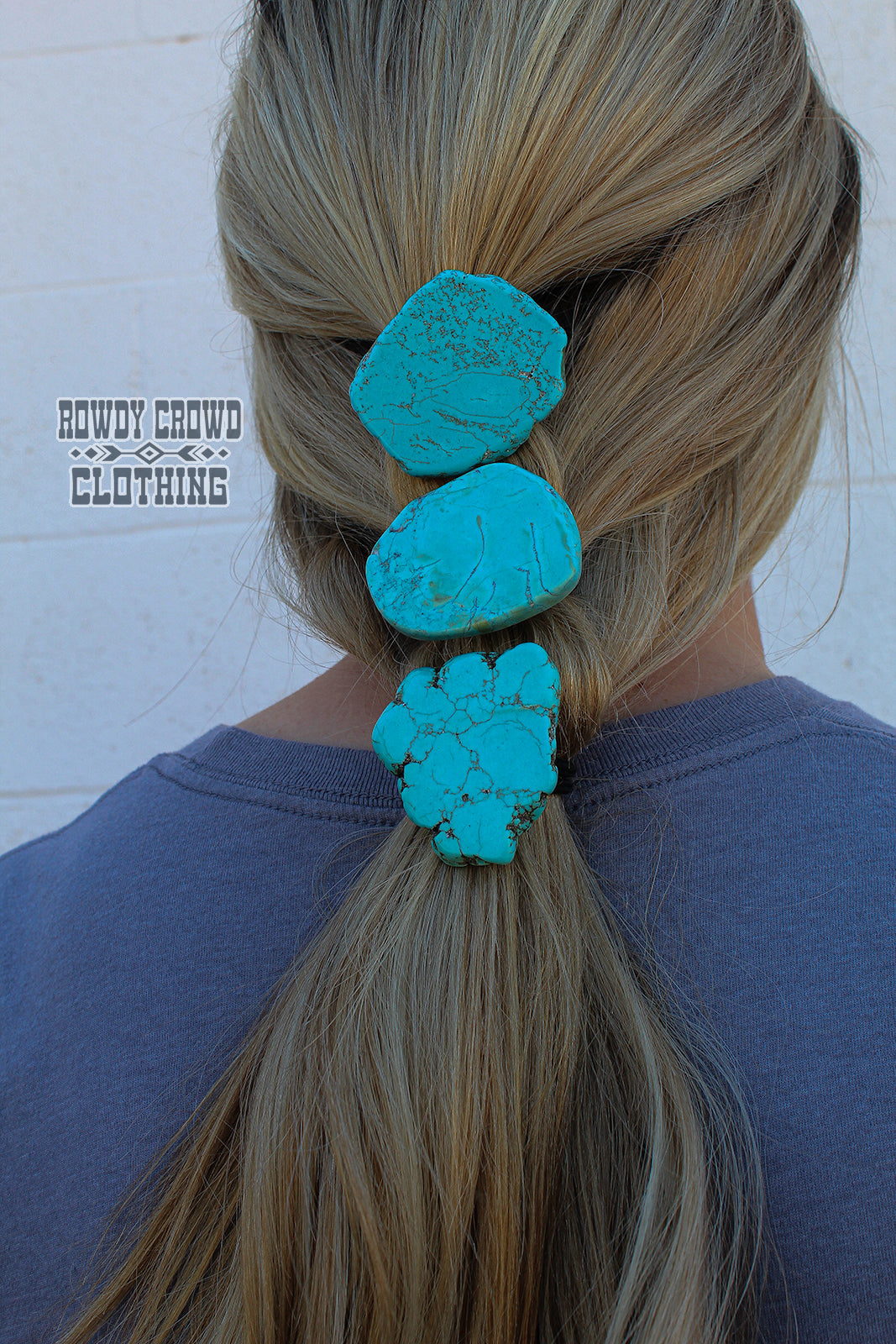 decorative ponytail, rock ponytail, western accessories, ponytail holder, hair tie, hair accessories, western hair accessories, western wholesale, wholesale accessories, wholesale hair accessories, western apparel, western style, turquoise hair tie