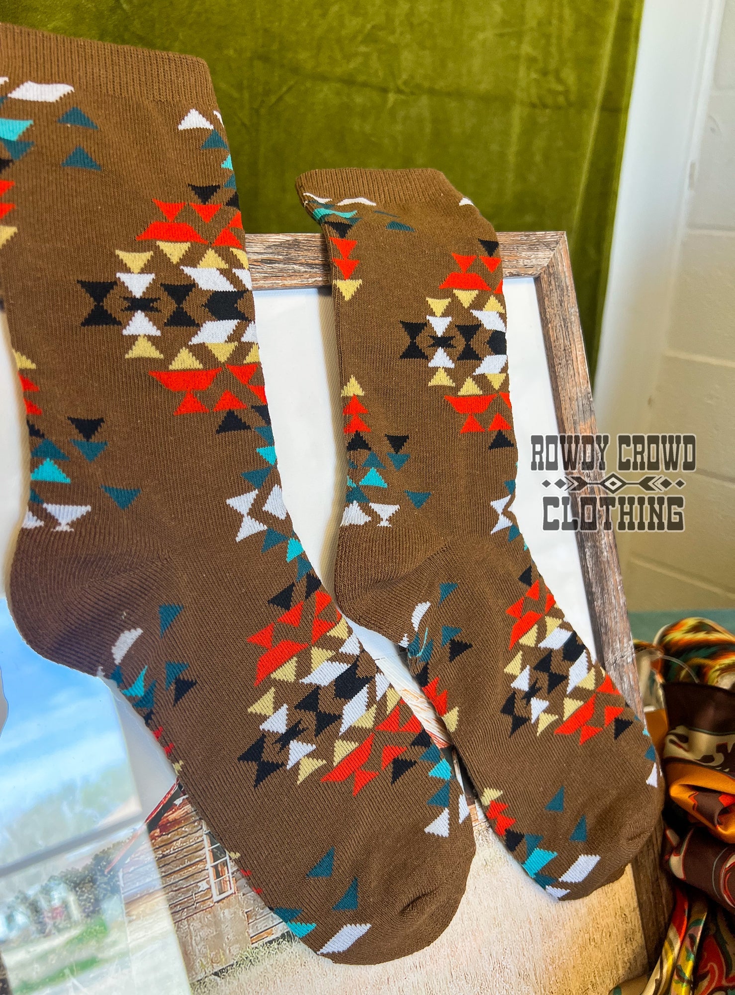 western accessories, western socks, cowboy socks, western fashion, western apparel, western clothing and accessories, cowgirl socks, western wear, western boutique, western wholesale, wholesale clothing, aztec print socks